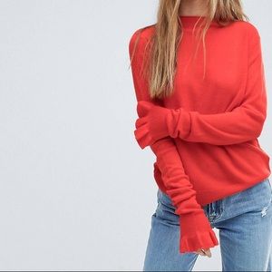 Red sweater with flared sleeves ASOS